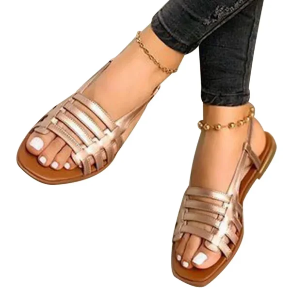 Women Sandals Woman Summer Hollow Out Roman Shoes 2024 Women's Gladiator Open Toe Beach Flats Ladies Footwear Plus Size 35-43 - Image 4