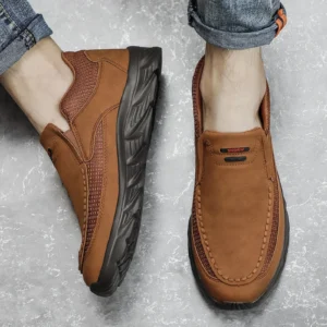 Men Leather Casual Shoes Breathable Loafers Men Sneakers 2024 New Male Comfortable Leather Flat Footwear Sneakers Men Shoes