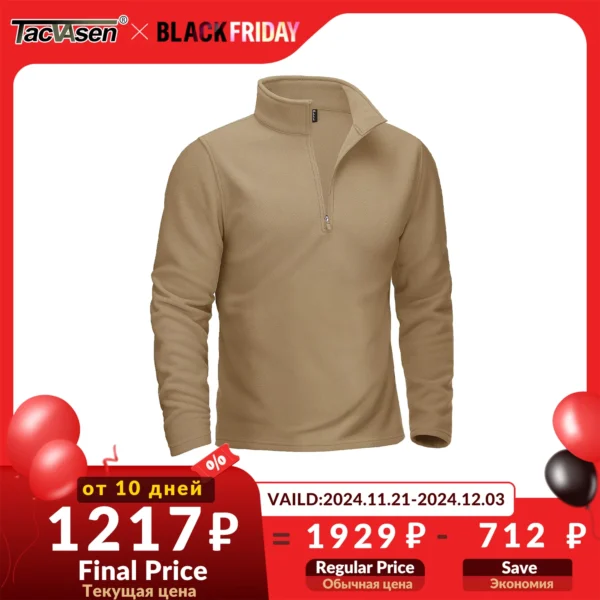 TACVASEN Quarter-Zip Pullover Tops Mens Turtleneck Fleece Sweatshirts Casual Warm Sweater Athletic Running Sports Hoodie Shirts