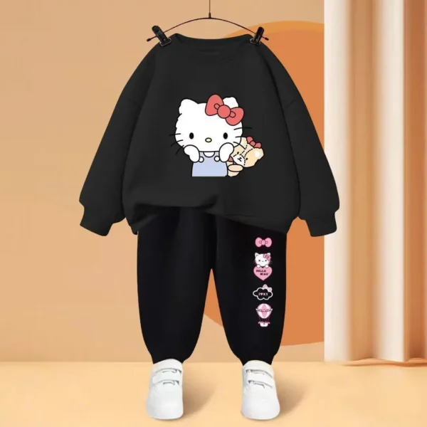 Autumn Baby Girls Clothes Set Children Boy Cartoon Cat Sweatshirts Top And Pants Bottom 2 Pieces Suit Long Sleeve Tracksuits