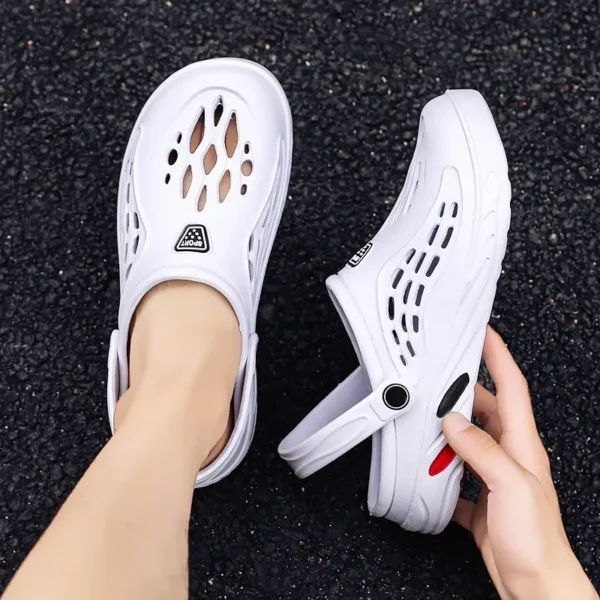 Unisex Beach Sandals Light Weight Hollow Slippers Summer Quick Dry Flat Classical Men Women Clogs Plus Size 36-49 - Image 2