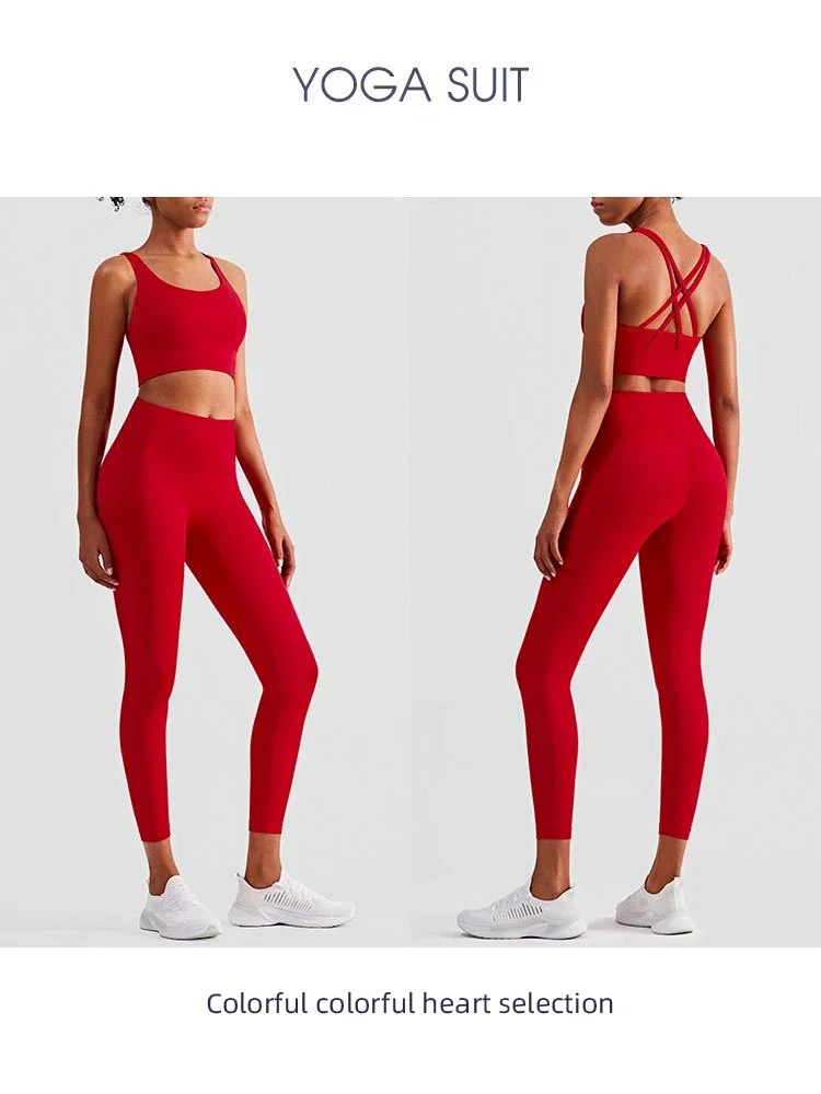 2 Piece Yoga Clothes Women's Tracksuit Athletic Wear Pilates Fitness Suit Gym Workout Push Up Clothes Sports Bra Leggings Suit - Image 3