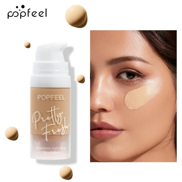 POPFEEL Liquid Foundation, 1Pc Long-Wearing Face Makeup Product Moisturizing Foundation Concealer - Image 2