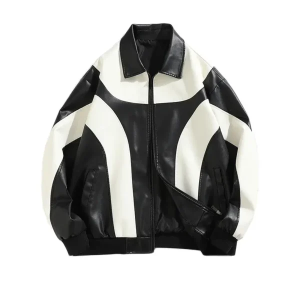 Autumn and Winter Hip Hop Men's Faux Leather Jacket, Padded Windbreaker, Motorcycle Biker Bomber Coat Women - Image 4