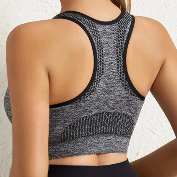 Women's Workout Sports Bras Fitness Backless Padded Ivy Low Impact Bra Yoga Crop Tank Top - Image 3