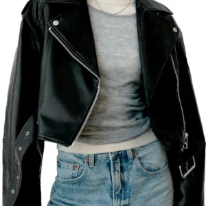 Fitaylor Women Faux PU Leather Jacket Casual Lady Lapel Zipper Short Leather Jacket High Street Motorcycle Coat
