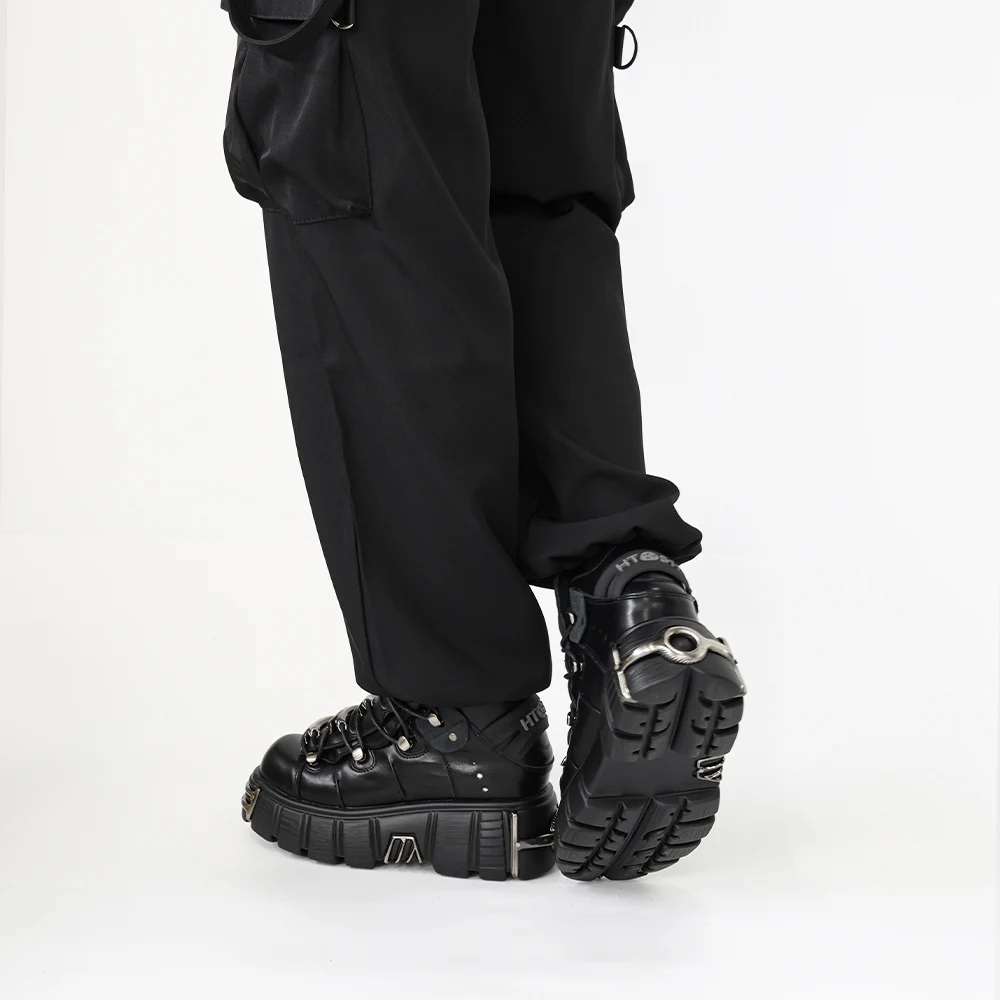 2024 NEW Punk Style Women Shoes Lace-up heel height 6CM Platform Shoes Woman Gothic Ankle Rock Boots Metal Decor Woman Sneakers - Image 6