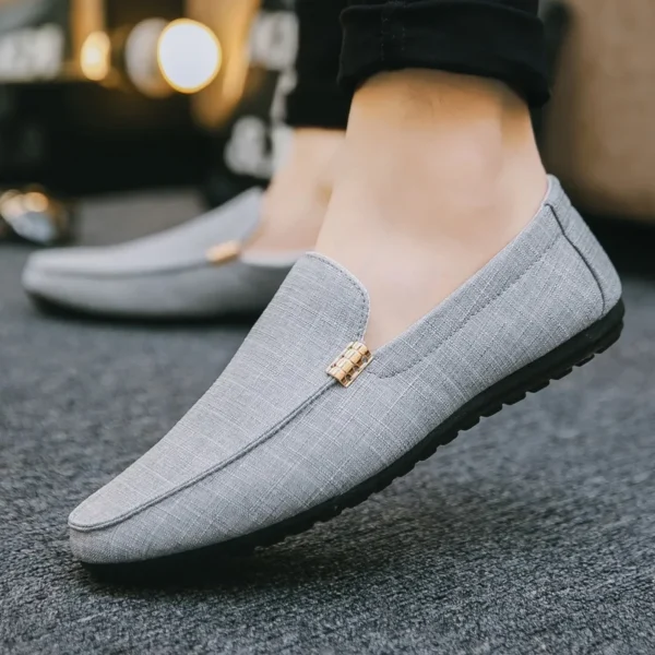 Men Casual Shoes Canvas Slip On Fashion Loafers for Male Luxury Dress Driving Shoes Formal Wedding Party Flats Plus Size - Image 3