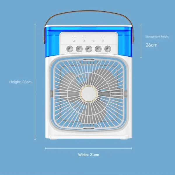 Portable Humidifier Fan AIr Conditioner Household Small Air Cooler Hydrocooling Portable Air Adjustment For Office 3 Speed Fan - Image 3
