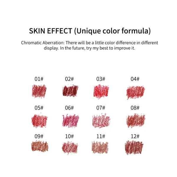 12pcs Matte Lip Liner Set Long-lasting Color Waterproof Lip Liner Sexy Full Lips Lip Retouching Cosmetic Makeup Tools - Image 3