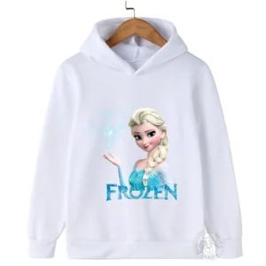 Disney Children's Hoodie Frozen Printing Sweater Kid Princess Elsa Children's Pullover Long Sleeve kid Girls' Hooded Sweatshirt