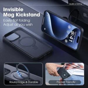 Matte Magnetic Mobile Phone Case with Ring Stand for iPhone 16 15 14 Pro Max Case Plus 13 11 12 Mobile Cases Translucent Cover