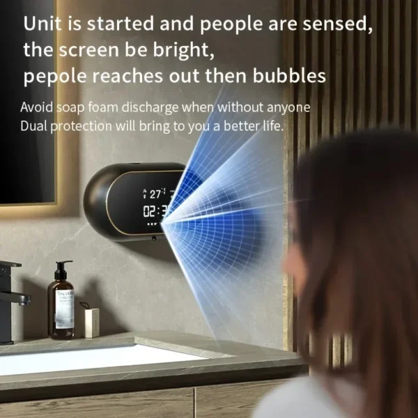 Soap Dispenser Wall Mounted Mobile Phone Washing USB Portable Foam Machine Automatic Induction Hand Cleaner Home Appliance - Image 4