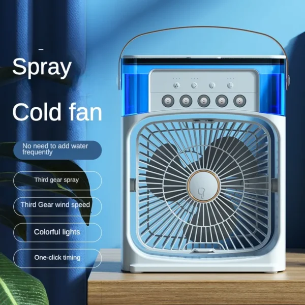 Portable Humidifier Fan AIr Conditioner Household Small Air Cooler Hydrocooling Portable Air Adjustment For Office 3 Speed Fan - Image 5