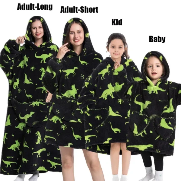 Winter Hoodies Sweatshirt Women Men Pullover Fleece Giant TV Oversized Blanket with Sleeves Adult Halloween Pumpkin Clothing