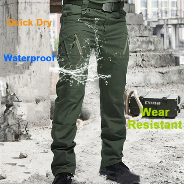 Men City Pants Cargo Trousers Multi-pocket Waterproof Wear-resistant Casual Training Overalls Fat Cargo Quick Dry Pants