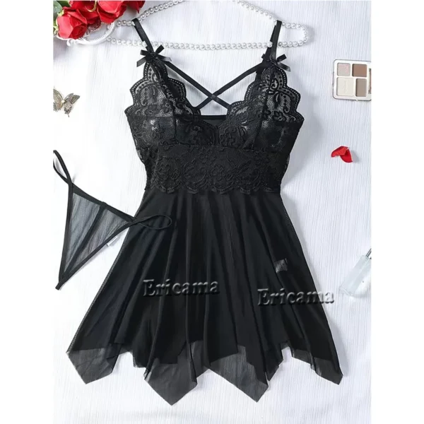 Women Transparent Lingerie Women's Underwear See Through Lingerie Sets Sexy Lace Bra And Panty Set Female Sexy Costumes - Image 6