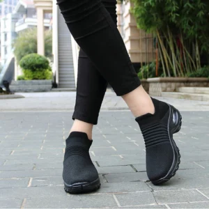 Women Sneakers Fashion Breathable Walking Mesh Platform Shoes Sneakers for Women Gym Vulcanized Shoes Black Female Footwear