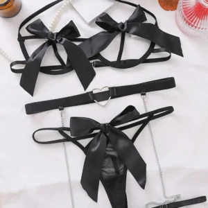 Red Floral Lace Garter Lingerie Set With Choker Women Intimates 2024 Underwire Bra And Thongs Ladies Underwear Set