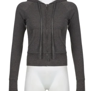 IAMSURE Casual Streetwear Basic Hooded Pockets Sweatshirt Tracksuit Solid Long Sleeve Hoodies Women 2023 Autumn Spring Fashion