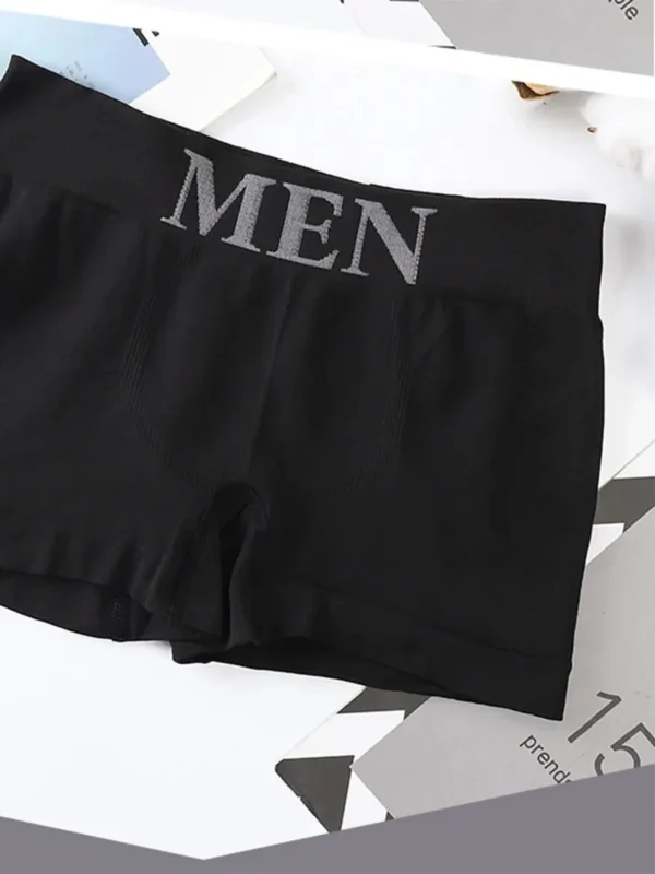 5 PCs Men's High Elastic Plain Color Comfortable Boxer Briefs Panties Breathable Pantyhose - Image 3