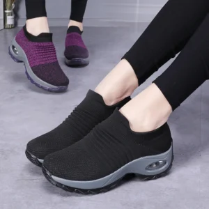 Women Sneakers Fashion Breathable Walking Mesh Platform Shoes Sneakers for Women Gym Vulcanized Shoes Black Female Footwear