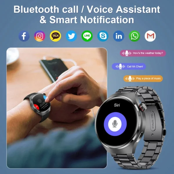 New GPS Smart Watch Men For Huawei Watch 4 Pro 360*360 HD Screen Heart rate Bluetooth Call IP68Waterproof Blood Sugar Smartwatch - Image 3