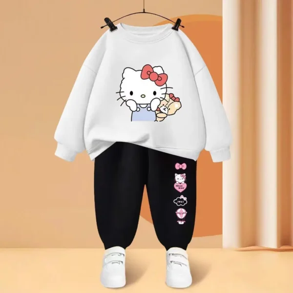 Autumn Baby Girls Clothes Set Children Boy Cartoon Cat Sweatshirts Top And Pants Bottom 2 Pieces Suit Long Sleeve Tracksuits