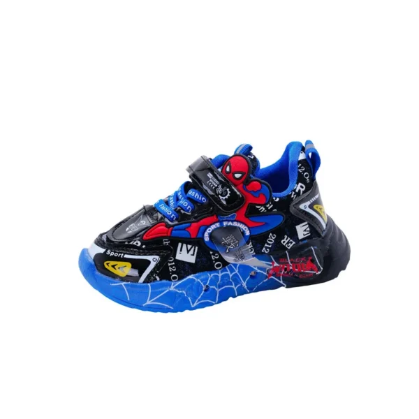 Disney LED Casual Sneakers Red Black For Spring Boys Spiderman Outdoor Shoes Children Lighted Non-slip Shoes Size 21-30 - Image 6
