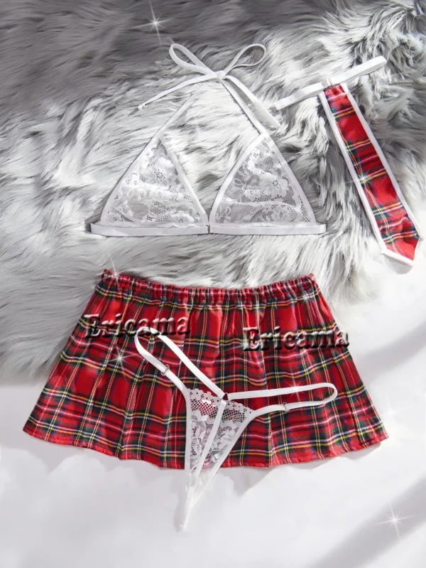Erotic Sexy Student Uniform Bra And Panty Set Underwear Transparent Bra Exotic Sets Sexy Thong Woman Porn Lingerie Women Set - Image 3