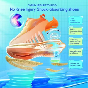 ONEMIX New Cushioning Running Shoes For Men & women Suitable Heavy Runners Lace Up Sports Women Non-slip Outdoor Athletic Male Sneakers