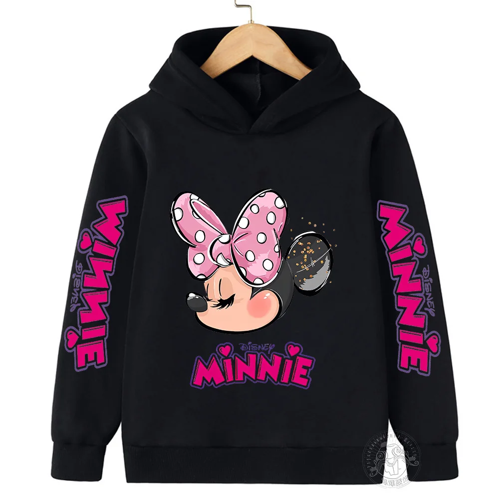 2023 Autumn/Winter Boys Minnie Warm Top 3-14 Year Old Children's Hoodie Girls Outdoor Sports Shirt - Image 4