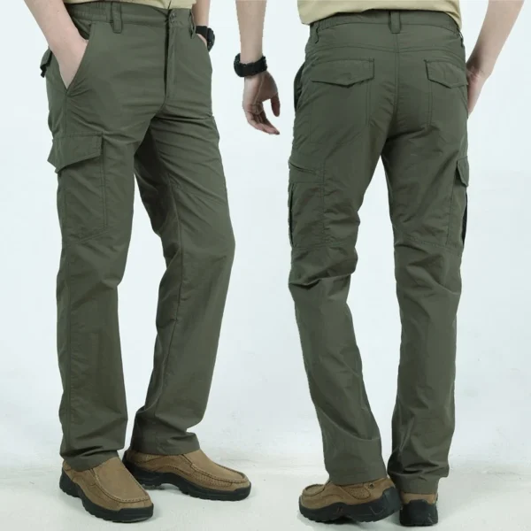 Men City Pants Cargo Trousers Multi-pocket Waterproof Wear-resistant Casual Training Overalls Fat Cargo Quick Dry Pants