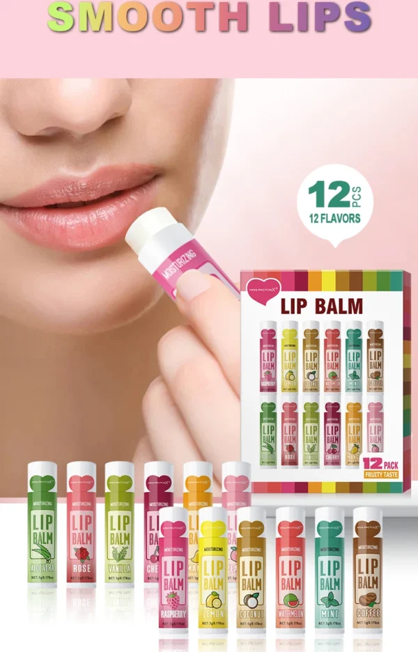 12 PCS/gift lip balm set 5g Deep Moisturizing and long-lasting moisturizing exfoliating to create hydrated lips - Image 4