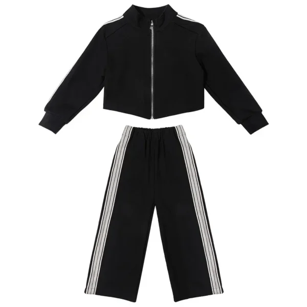 Girls Fashion Casual Sets Children Spring Autumn Sports Suits Kids Long-sleeved Jacket+Pants 2Pcs Outfits New Trend Clothes