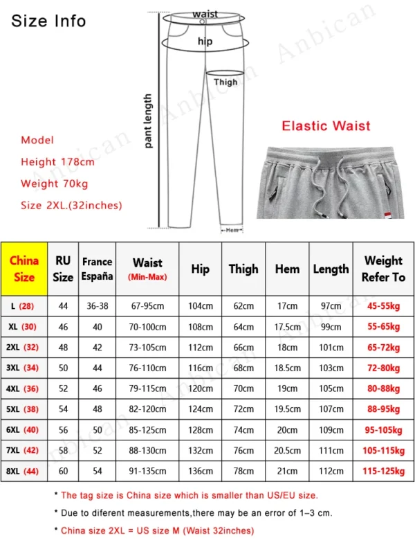 Spring Autumn Men Sweatpants Sportswear Fitness Gym Straight Cotton Track Pants Male Loose Joggers Trousers Plus Size 8XL - Image 6
