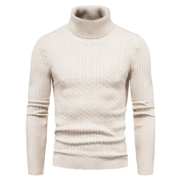 Autumn Winter Turtleneck Pullovers Warm Solid Color Men's Sweater Slim Pullover Men Knitted Sweaters Bottoming Shirt