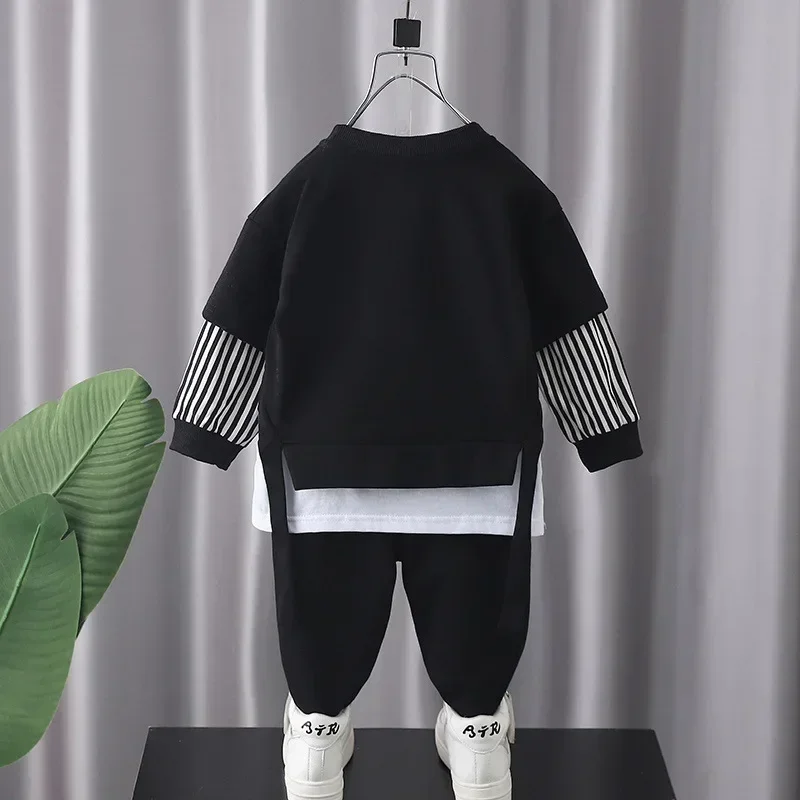 Autumn Baby Boy Clothes Children Stripe Sweater Pullover Top and Pant 2 Pieces Set Kid Girl O Neck Outfit Long Sleeve Tracksuit - Image 3