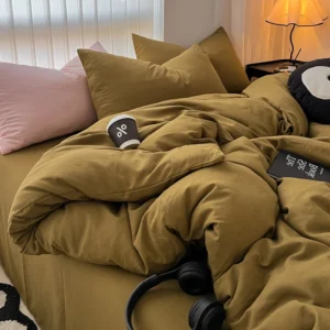 Cozy Bedding Set 3Pcs,1 Duvet Cover with Zipper Closure,2 Pillowcases,Solid Color,Super Soft, Machine Washable, Colorfast