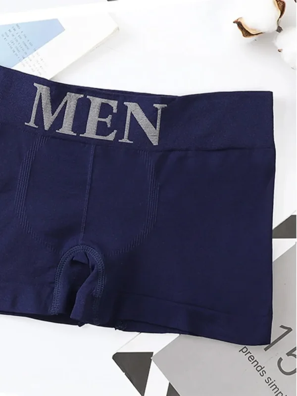 5 PCs Men's High Elastic Plain Color Comfortable Boxer Briefs Panties Breathable Pantyhose - Image 4