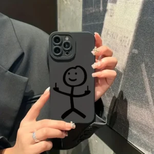 Cute Cartoon Matchman Matte Silicone Phone Case For iPhone 16 11 12 13 14 15 Pro Max XR XS X 7 8 Plus SE 2020 Soft Back Cover