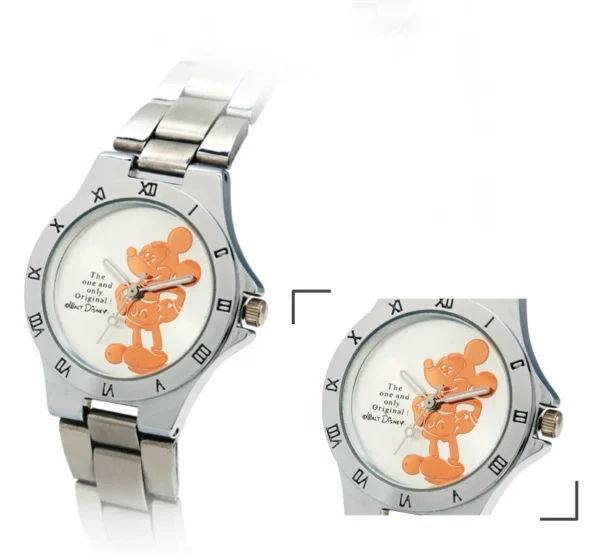 New Disney Mickey Mouse Minnie Gold Silver Watch Children's Boys Girls Watches Steel Students Quartz Adult Watch Birthday Gift - Image 4