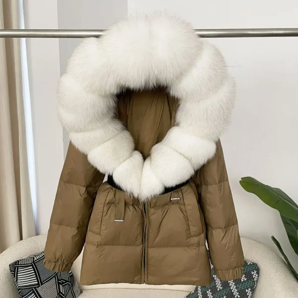 OFTBUY 2024 Winter Puffer Jacket Women Real Fox Fur Hooded Thick Warm White Duck Down Coat Female Parkas Waterproof Fur Jacket - Image 4