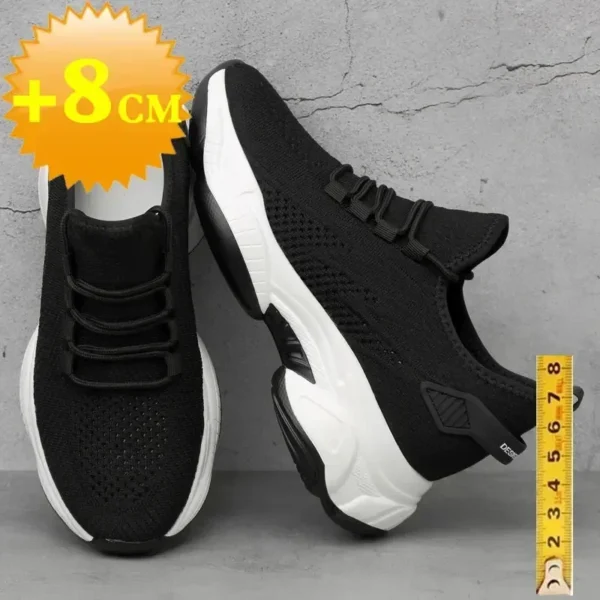 Increasing men sneakers casual heightening shoes 8cm height increase shoes for summer breathable 6cm elevator - Image 3