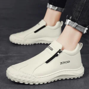 Men Leather Sport Shoes Leather Running Shoes Outdoor Waterproof Sneakers Men Lightweight Athletic Sneakers for Men