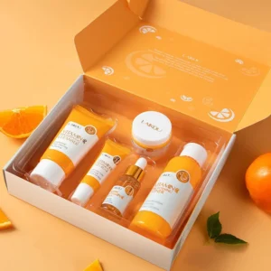LAIKOU Vitamin C Face Care Cream Set 5pcs/set Deep Cleansing Moisturizing Remove Dark Spots Brightening Korean Skin Care