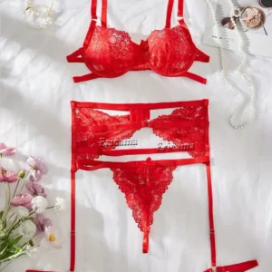 Lace Sexy Lingerie Transparent Hot Porno Lace Erotic Underwear Sexy Bra Set And Garter Lingerie Sexy Hot Erotic Sleepwear