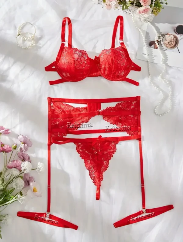 Lace Sexy Lingerie Transparent Hot Porno Lace Erotic Underwear Sexy Bra Set And Garter Lingerie Sexy Hot Erotic Sleepwear - Image 4