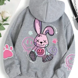 Hip Hop Street Casual Printed Female Hoodies Fashion Hoodie Oversize Loose New Sweatshirts Autumn Warm Fleece Clothing