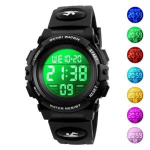 SKMEI 1266 Children's Watches for Boy Girl Color LED Display Digital Alarm Clock Waterproof Sports Kids Wristwatches 1548 Reloj